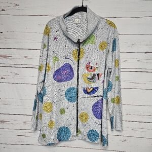 Et' Lois Wearable Art Front Zip Colorful Patterned Women's Jacket